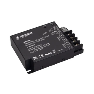 Фото #1 товара INTELLIGENT ARLIGHT Диммер SMART-PWM-101-73-DIM-PD-SUF Black (12-48V, 1x20A, 2.4G) (IARL, IP20 Металл, 5 лет)