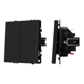 Фото #1 товара Механизм выключателя двухклавишный проходной SWT-NOBE-MKP2-SFPL-BK (230V, 10A) (Arlight, -)