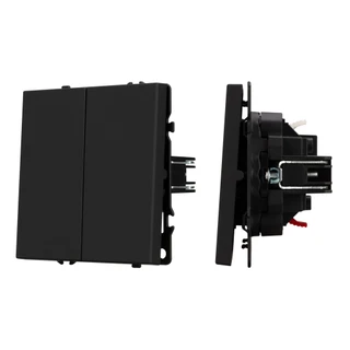 Фото #1 товара Механизм выключателя двухклавишный непроходной SWT-NOBE-MK02-SFPL-BK (230V, 10A) (Arlight, -)