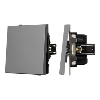 Фото #1 товара Механизм выключателя одноклавишный перекрёстный SWT-TENDO-MKX1-PL-GR (230V, 10A) (Arlight, -)