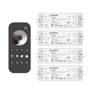 Фото #1 товара INTELLIGENT ARLIGHT Диммер SMART-SET-PWM-101-72-DIM-PD-SUF Black (5-36V, 1x8A, x4, ПДУ 13кн, 2.4G) (IARL, IP20 Пластик, 5 лет)