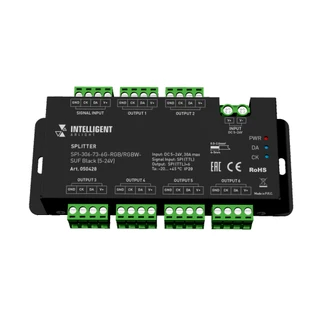 Фото #1 товара INTELLIGENT ARLIGHT Сплиттер SPI-306-73-6G-RGB/RGBW-SUF Black (5-24V) (IARL, IP20 Металл, 5 лет)
