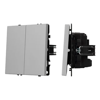 Фото #1 товара Механизм выключателя двухклавишный перекрёстный SWT-NOBE-MKX2-SFPL-IS (230V, 10A) (Arlight, Никель)