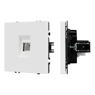 Фото #1 товара Механизм телефонной розетки SCT-NOBE-MTL1-SFPL-WH (RJ-11, 4C) (Arlight, Белый кварц)