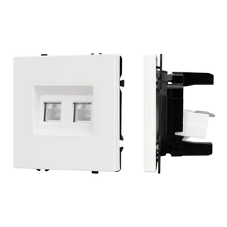 Фото #1 товара Механизм сдвоенной компьютерной розетки SCT-NOBE-MPC2-SFPL-WH (RJ-45, CAT6) (Arlight, -)
