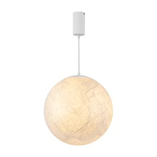 Фото #1 товара Светильник SP-SILKA-HANG-R400-12W Warm2700 (WH, 330 deg, 230V) (Arlight, IP20, Натуральный шелк, 3 года)