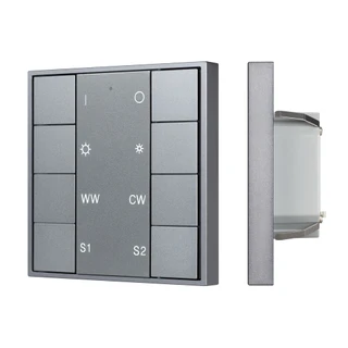 Фото #1 товара INTELLIGENT ARLIGHT Кнопочная панель DALI-201-23-1G-2SC-MIX-DT8-IN Silver (BUS, Frame) (IARL, IP20 Металл, 3 года)