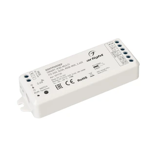 Фото #1 товара Контроллер SMART-K30-MULTI (12-24V, 5x3A, RGB-MIX, 2.4G) (Arlight, IP20 Пластик, 5 лет)