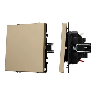 Фото #1 товара Механизм выключателя одноклавишный проходной SWT-NOBE-MKP1-SFPL-GD (230V, 10A) (Arlight, -)