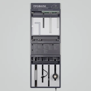 Фото #1 товара Стенд Решения для натяжных потолков ARLIGHT-02-1760x600mm (DB 3мм, пленка) (Arlight, -)