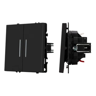 Фото #1 товара Механизм выключателя двухклавишный непроходной LED SWT-NOBE-MK02-SFPL-L-BK (230V, 10A) (Arlight, -)