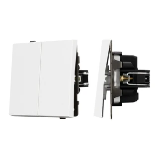 Фото #1 товара Механизм выключателя двухклавишный непроходной SWT-TENDO-MK02-PL-WH (230V, 10A) (Arlight, -)