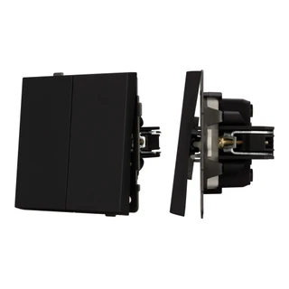 Фото #1 товара Механизм выключателя двухклавишный проходной SWT-TENDO-MKP2-SFPL-BK (230V, 10A) (Arlight, -)