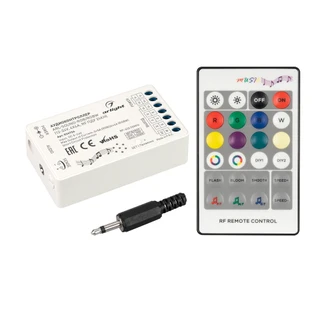 Фото #1 товара Аудиоконтроллер ARL-SOUND-RGB/RGBW (12-24V, 4x4A, RF ПДУ 24кн) (Arlight, IP20 Пластик, 3 года)