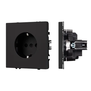 Фото #1 товара Механизм электрической розетки SCT-NOBE-MEU1-SFPL-BK (230V, 16A) (Arlight, -)