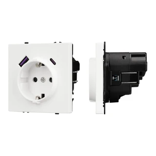 Фото #1 товара Механизм розетки с USB зарядкой SCT-NOBE-MUAC-SFPL-WH (230V, 16A) (Arlight, -)