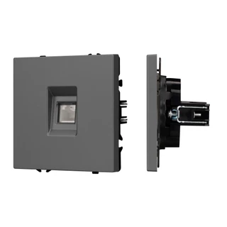 Фото #1 товара Механизм компьютерной розетки SCT-NOBE-MPC1-SFPL-GR (RJ-45, CAT6) (Arlight, -)