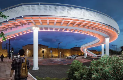 Динамические эффекты в освещении моста