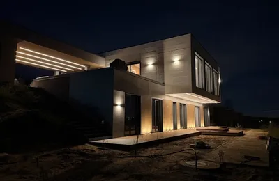 Фасадное освещение частного дома (п. Николина Поляна, МО)