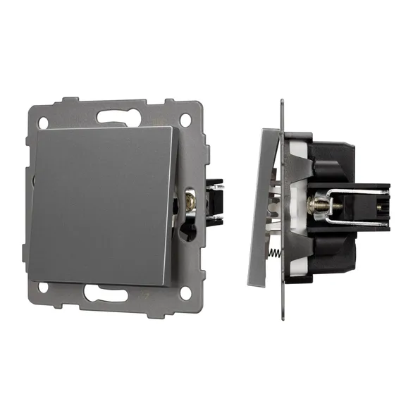 Механизм выключателя одноклавишный самовозвратный SWT-MKR1-PL-GR-V (250V, 10A) (Arlight, -)