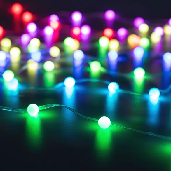 Светодиодная гирлянда ARD-BEAD-HOME-10000-CLEAR-100LED RGB (5V, USB, ПДУ) (Ardecoled, IP20 Пластик)