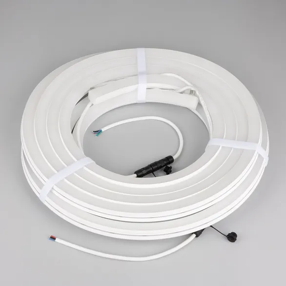 Светодиодная лента герметичная MOONLIGHT-PRO-SIDE-X360-20x20mm 24V RGB (12 W/m, IP67, 10m, wire x2) (Arlight, Вывод боковой, 5 лет)
