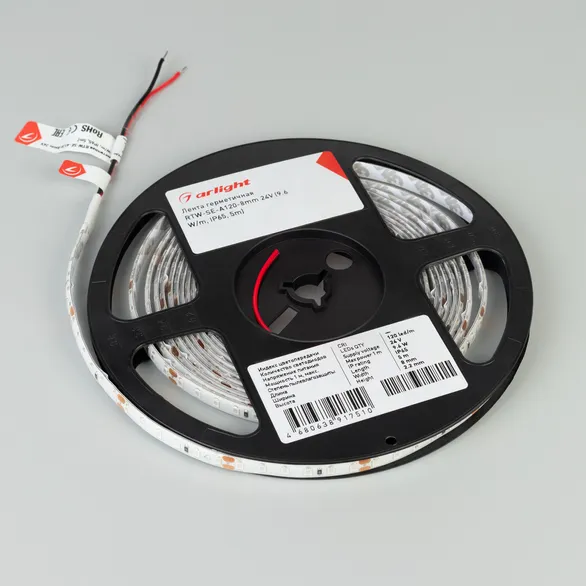 Светодиодная лента герметичная RTW-SE-A120-8mm 24V Blue (9.6 W/m, IP65, 5m) (Arlight, -)