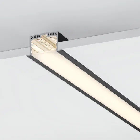 Профиль с экраном SL-LINIA62-F-2500 BLACK+OPAL (Arlight, Алюминий)