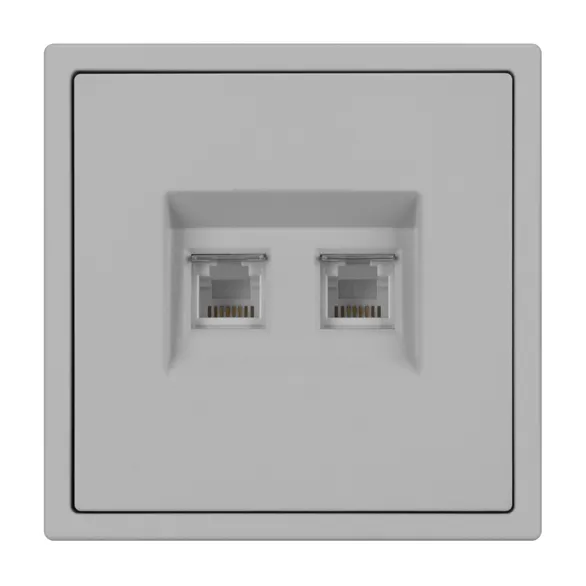 Механизм сдвоенной телефонной розетки SCT-NOBE-MTL2-SFPL-IS (RJ-11, 4C) (Arlight, Никель)