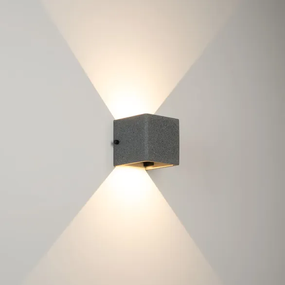 Светильник LGD-PERAN-WALL-S120x120-6W Warm3000 (BK, 0-80 deg, 230V) (Arlight, IP65 Бетон, 3 года)