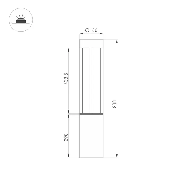 Светильник LGD-CASTELLO-BOLL-H800-20W Warm3500-MIX (GR, 80 deg, 230V) (Arlight, IP65 Металл, 5 лет)