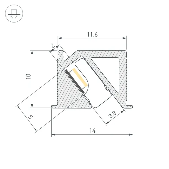 Профиль SL-BEVEL-H10-F14-2000 ANOD OLIVE GREY (Arlight, Алюминий)