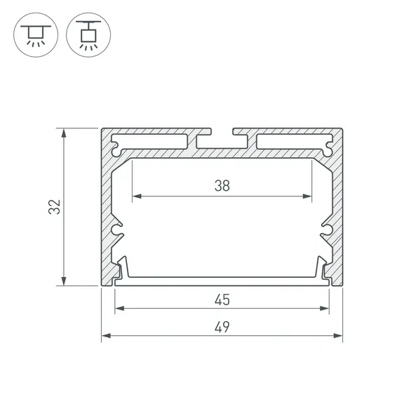 Профиль SL-LINE-4932-3000 BLACK (Arlight, Алюминий)