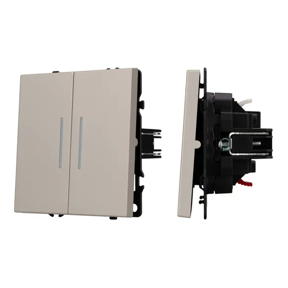 Механизм выключателя двухклавишный непроходной LED SWT-NOBE-MK02-SFPL-L-CA (230V, 10A) (Arlight, -)