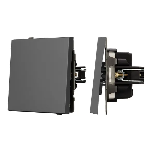 Механизм выключателя одноклавишный перекрёстный SWT-TENDO-MKX1-SFPL-GR (230V, 10A) (Arlight, -)