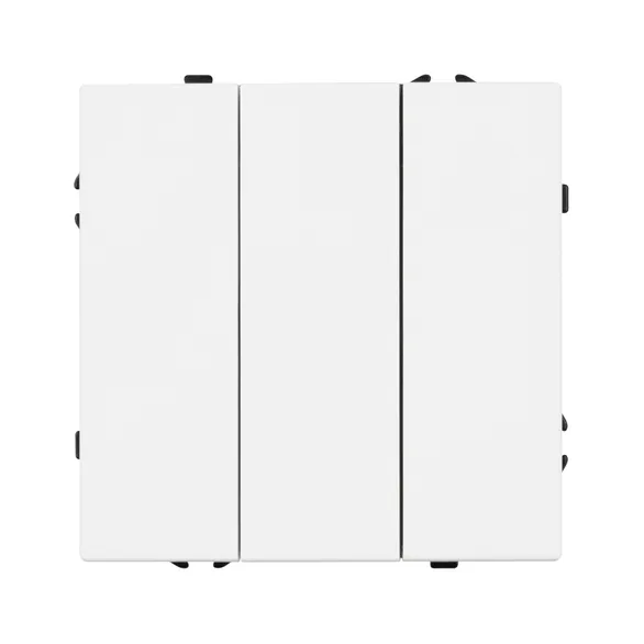 Механизм выключателя трехклавишный непроходной SWT-NOBE-MK03-SFPL-WH (230V, 10A) (Arlight, Белый кварц)