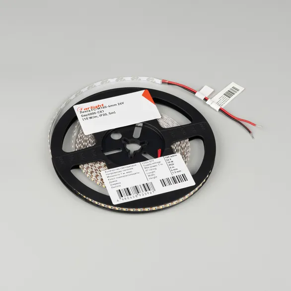 Светодиодная лента FC-M160-4mm 24V Day5000-CX1 (10 W/m, IP20, 5m) (Arlight, резка 1 светодиод)