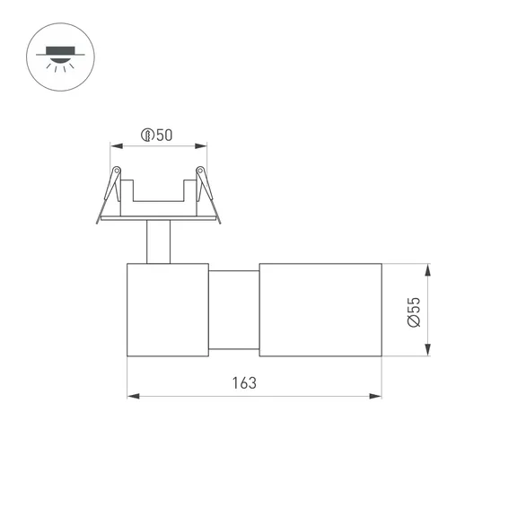 Светильник LGD-ARTEMIS-BUILT-FLAP-R55-12W Day4000 (WH, 8-80 deg, 230V) (Arlight, IP20 Металл, 5 лет)