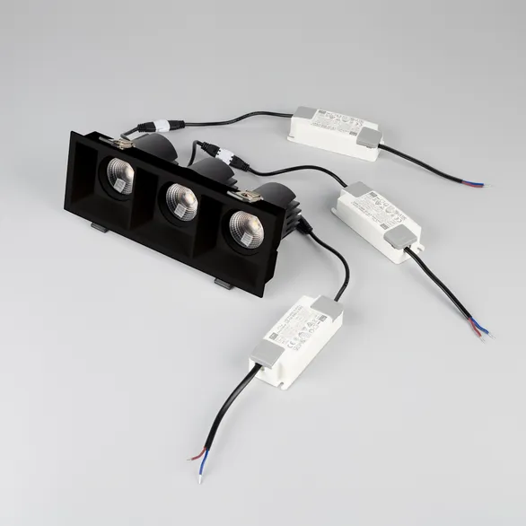 Светильник MS-FLOW-BUILT-S230x85-3x6W Warm3000 (BK, 15 deg, 230V) (Arlight, IP20 Металл, 5 лет)