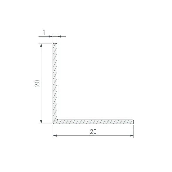 Уголок ARH-W20x20x1-3000 ANOD (Arlight, Алюминий)