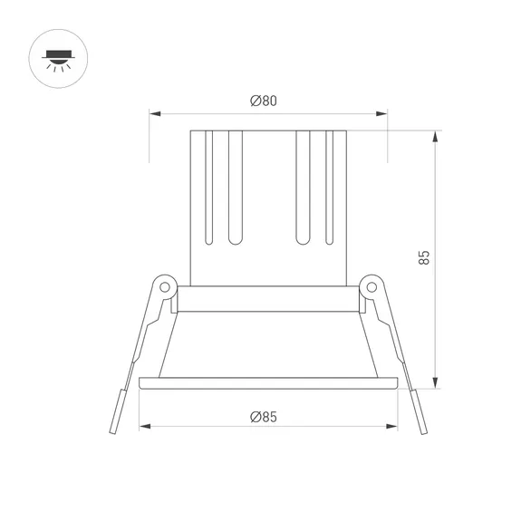 Светильник MS-FLOW-BUILT-R85-6W Day4000 (WH, 55 deg, 230V) (Arlight, IP20 Металл, 5 лет)