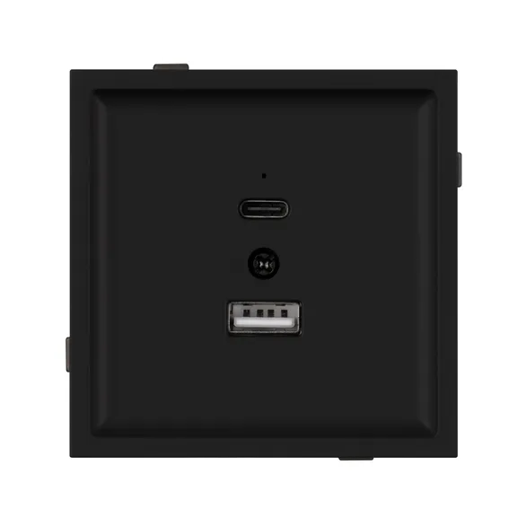 Механизм USB розетки SCT-TENDO-MUAC-SFPL-BK (5V, 3A, QC3) (Arlight, -)