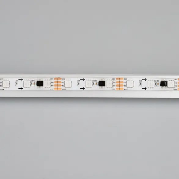 Светодиодная лента SPI-5000SE-RAM-5060-60 12V Cx3 RGB-Auto (10mm, 12W/m, IP65) (Arlight, Закрытый, IP65)