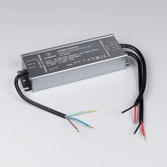 Блок питания ARPV-LG12300-PFC-S2 (12V, 25.0A, 300W) (Arlight, IP67 Металл, 5 лет)