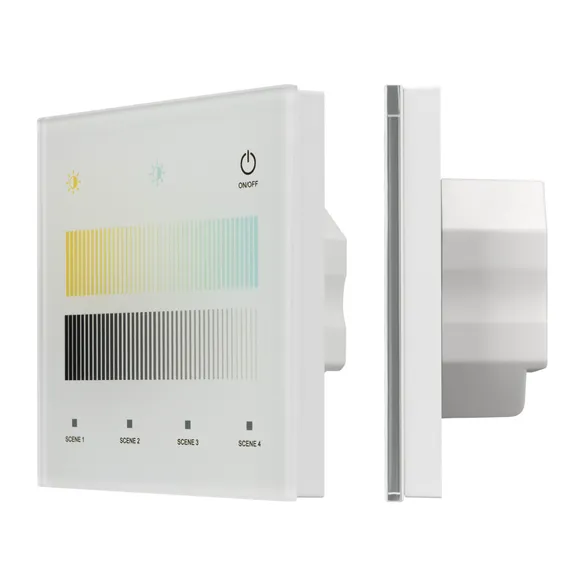 INTELLIGENT ARLIGHT Сенсорная панель SMART-DALI-301-11-1G-4SC-DT8 Белая (230V, встраиваемая, 2.4G) (IARL, IP20 Пластик, 5 лет)