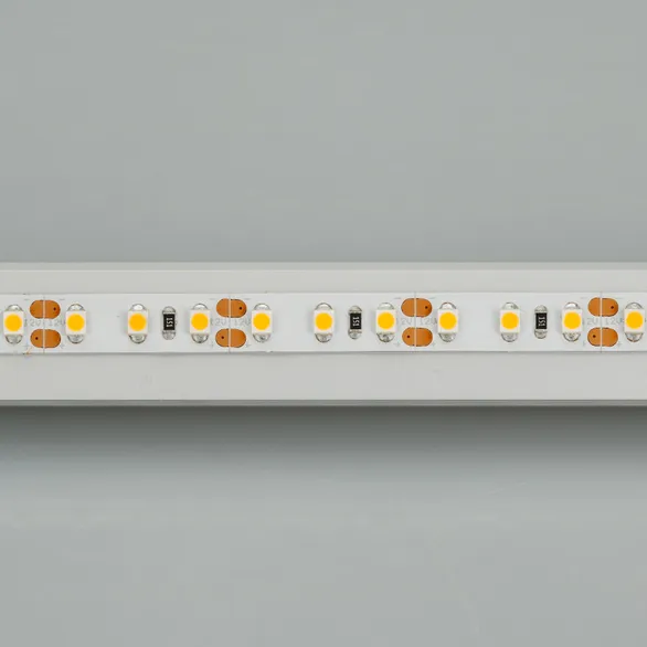 Светодиодная лента RT 2-5000 12V Warm2400 2x (3528, 600 LED, LUX) (Arlight, 9.6 Вт/м, IP20)