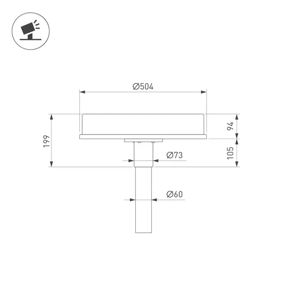Светильник OXOR-LEIS-BUE-504x504x199-30W Day4000 (BK, 120 deg, 230V) IP66 (Arlight, -)