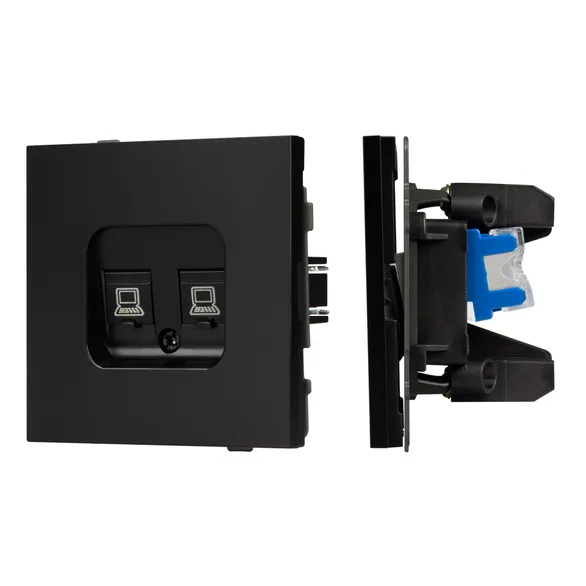 Механизм компьютерной розетки двойной SCT-TENDO-MPC2-PL-BK (RJ-45, CAT6) (Arlight, -)