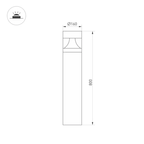 Светильник LGD-LANDMARK-BOLL-H800-20W Day4000-MIX (GR, 300 deg, 230V) (Arlight, IP65 Металл, 5 лет)