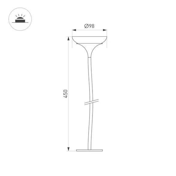 Светильник KT-MUCENA-BOLL-C-H450-2W Warm3000 (WH, 100 deg, 24V) (Arlight, IP65 Металл, 3 года)